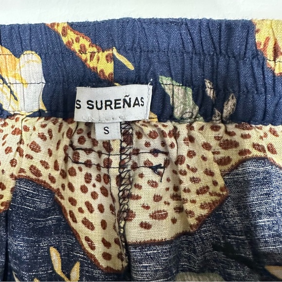 Las sureñas Floral Leopard Print Wide-Leg Pants size S stretch waist - Picture 5 of 9